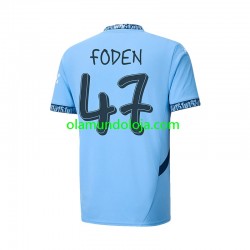Camisola Manchester City UCL Font FODEN 47 Homem Equipamento Primeiro 2024-2025 Manga Curta